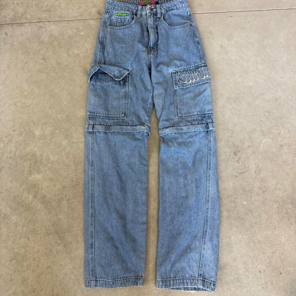 2000s Y2K Empyre blue denim cargo jeans Size 0